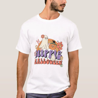 Fun Halloween Designs Hippie Halloween Retro T Shirt