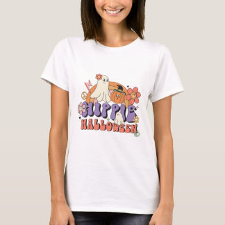 Fun Halloween Designs Hippie Halloween Retro T Shirt