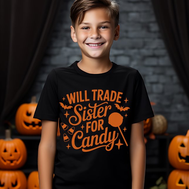 "Fun Halloween Gift - Will Trade Sister for Candy T Shirt (Skapare uppladdad)
