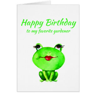 Fun Happy Birthday Gardener Toadally Awesome Hobby Hälsningskort