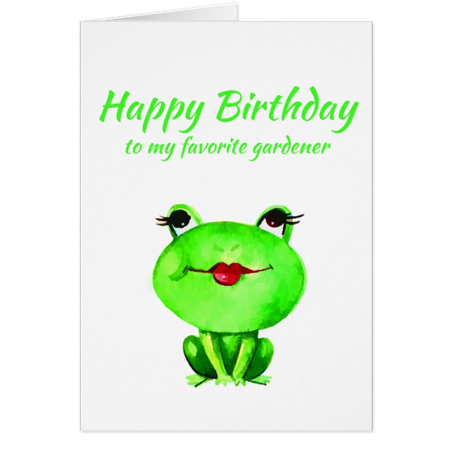 Fun Happy Birthday Gardener Toadally Awesome Hobby Hälsningskort (Framsidan)