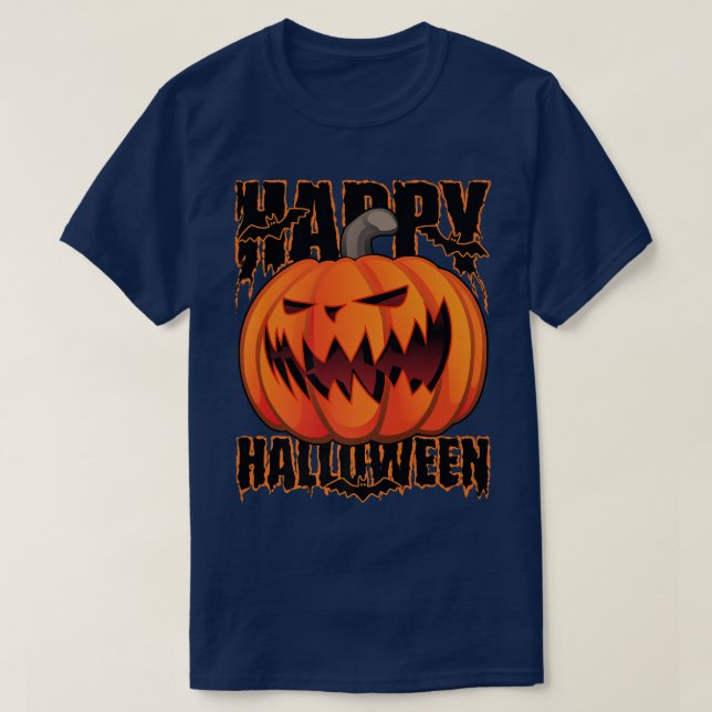 Fun Happy Halloween Holiday Pumpkin JackOLantern C T Shirt (Design framsida)