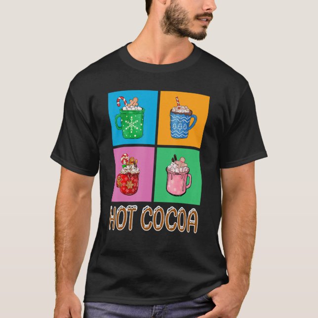 Fun Hot Cocoa Holiday Graphic Design T Shirt (Framsida)