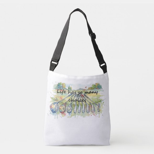 Fun Humor Golf Golfing Quote Life Choices Axelväska (Framsida)