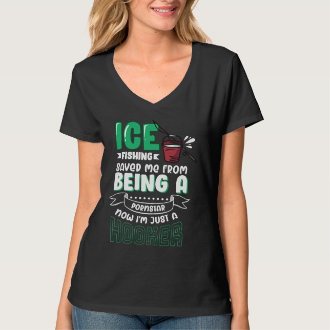 Fun ice fishing for anglers and fishermen  1 t shirt (Framsida)