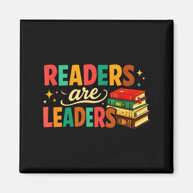 Fun inspiring readers are leaders book lovers magnet (Framsidan)