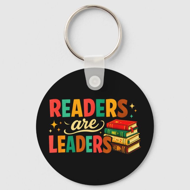Fun inspiring readers are leaders book lovers nyckelring (Framsida)