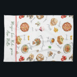 Fun Italian Food Lover Mangia Bene Kökshandduk<br><div class="desc">Celebrate your love of Italian food with this fun kitchen towel featuring pizza, pasta, wine, espresso, and more! Perfect for home cooks and chefs who adore Italian cuisine, this colorful design adds flavor and joy to every meal prep. Mangia bene, Ridi spresso, Ama molto! (Eat well, laugh often, love much)....</div>