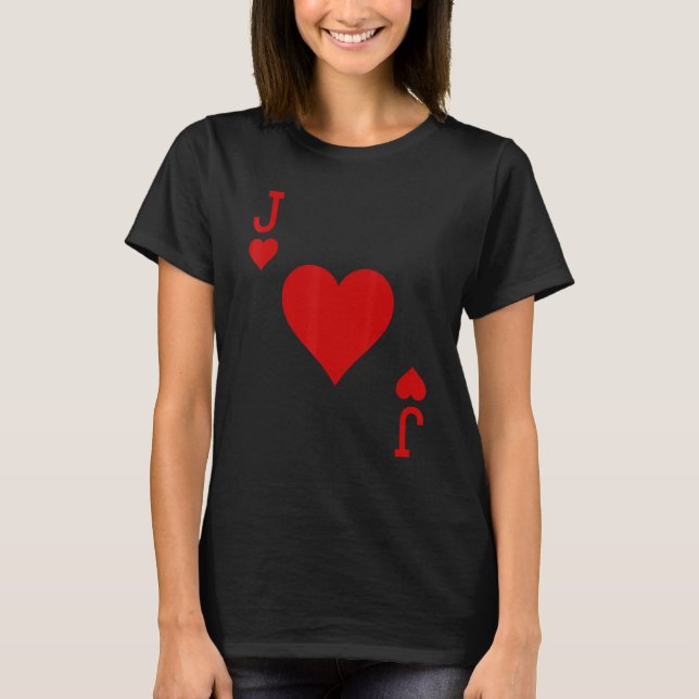 Fun Jack of Hearts  Cute playing card costume idea T Shirt (Framsida)