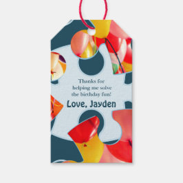 Fun Jigsaw Puzzle Kids Happy Birthday Thank You Presentetikett