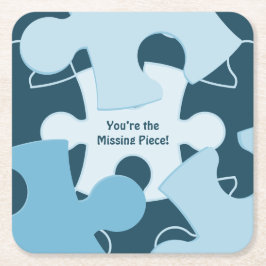 Fun Jigsaw Puzzle Pieces Motto Underlägg Papper Kvadrat