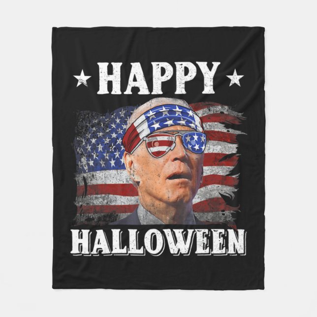 Fun Joe Biden Happy Halloween Confused th of July  Fleecefilt (Framsidan)