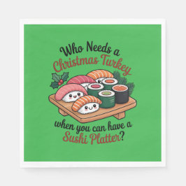 Fun Kawaii Christmas Sushi Platter Pappersservett