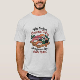Fun Kawaii Christmas Sushi Platter T Shirt