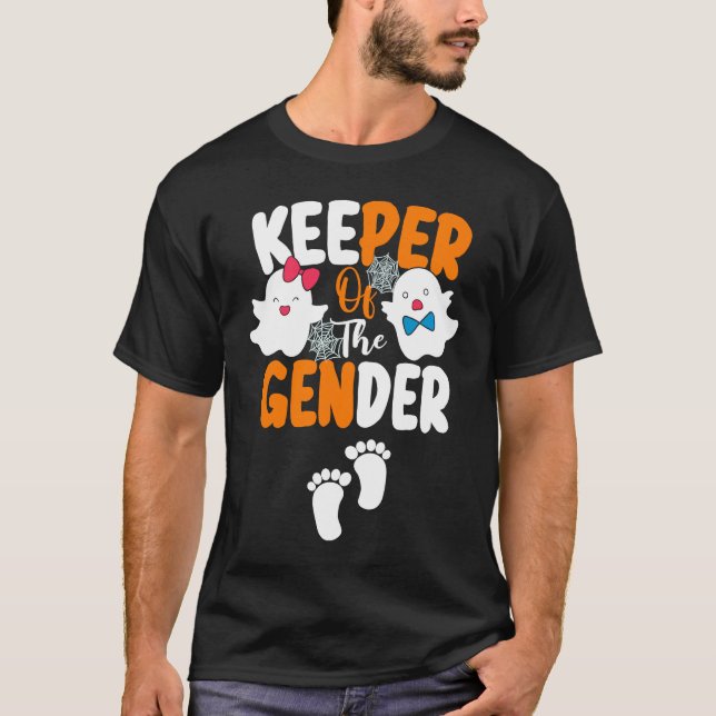 Fun Keeper of the Gender Reveal Baby Announcement  T Shirt (Framsida)