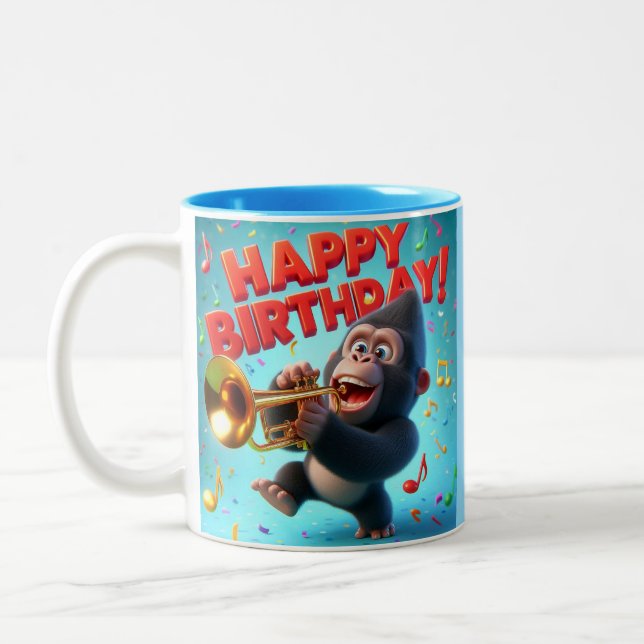 Fun kid's birthday Mug Två-Tonad Mugg (Vänster)