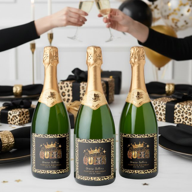 Fun Leopard Birthday Queen Forty Birthday (Skapare uppladdad)