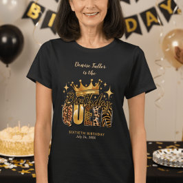Fun Leopard Birthday Queen Sixty Birthday T Shirt