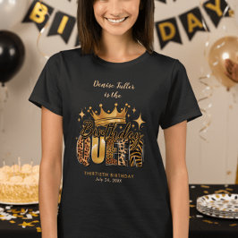 Fun Leopard Birthday Queen Thirty Birthday T Shirt