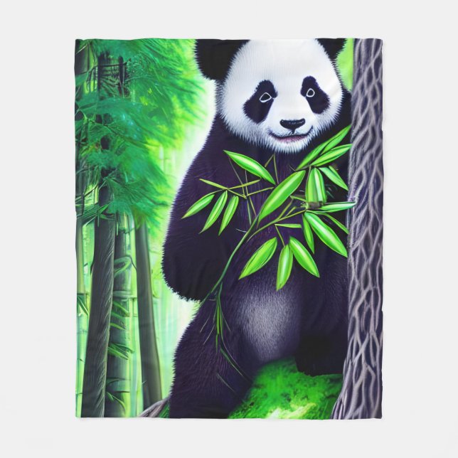 Fun Little Panda Bear Fleecefilt (Framsidan)