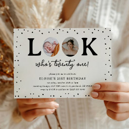 Fun Look's Who's 21' 2 x photo 21st Birthday Inbjudningar