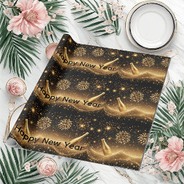 Fun Midnight Gold Champagne Dreams Happy New Year  Presentpapper