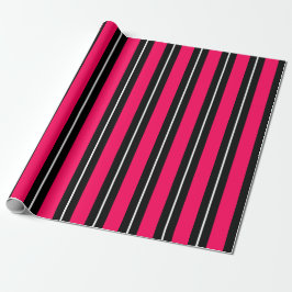 Fun & Modern Hot Pink, Black & White Stripes Presentpapper