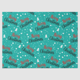 Fun Modern Teal Merry Christmas Script Decoupage