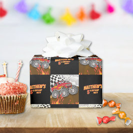Fun Monster Truck Birthday Wrapping Paper Presentpapper