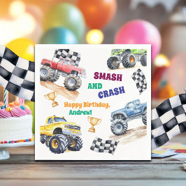 Fun Monster Trucks Birthday Party Pappersservett