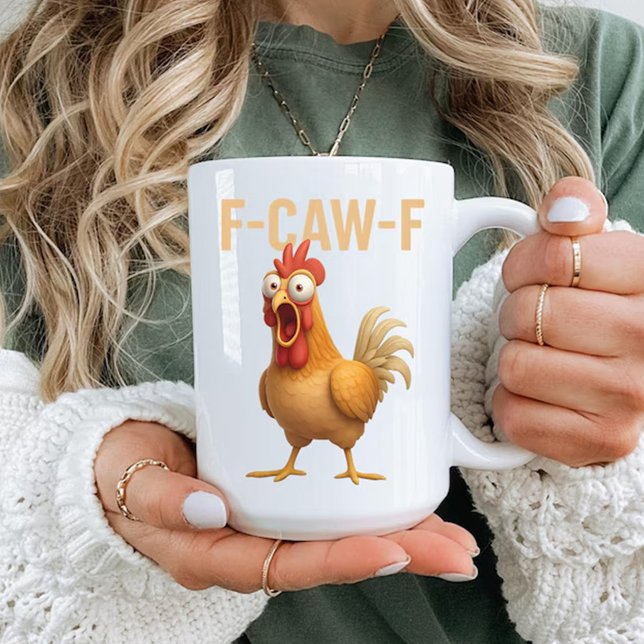 Fun Mug Funny F-Caw-ny Chicken Coffee Mugs         Kaffemugg (Fun Mug Funny F-Caw-ny Chicken Coffee Mugs)