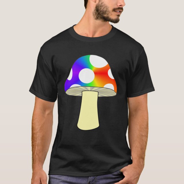 FUN MUSHROOM TEE NATURE COLORFUL MUSHROOM RAINBOW  (Framsida)