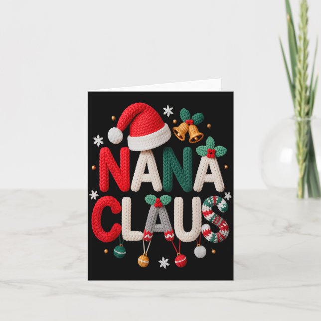 Fun Nana Claus Santa Claus Grandma Family Matching Kort (Framsida)
