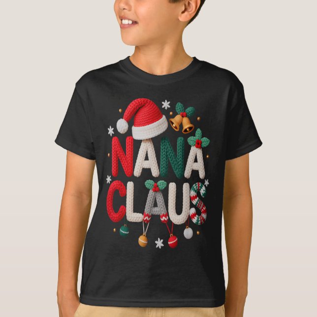 Fun Nana Claus Santa Claus Grandma Family Matching T Shirt (Framsida)