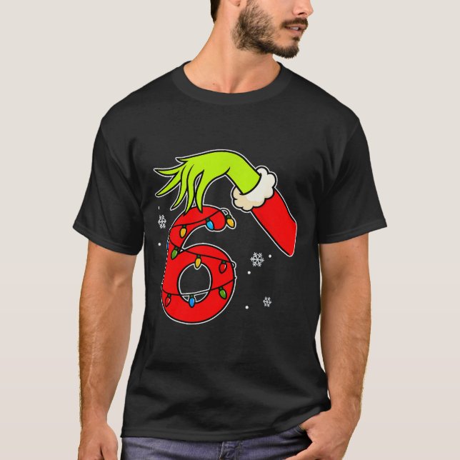 Fun Number 6 Christmas 67 Six Seven Meme Xmas Men  T Shirt (Framsida)