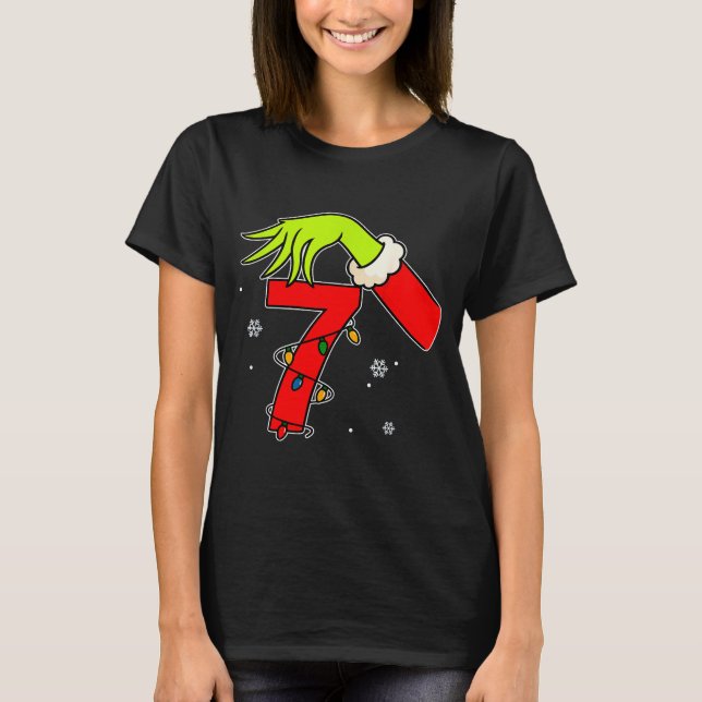 Fun Number 7 Christmas 67 Six Seven Meme Xmas Men  T Shirt (Framsida)