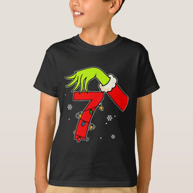 Fun Number 7 Christmas 67 Six Seven Meme Xmas Men  T Shirt (Framsida)