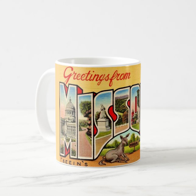 Fun Old Missouri Greeting Postcard Mug Kaffemugg (Framsida vänster)