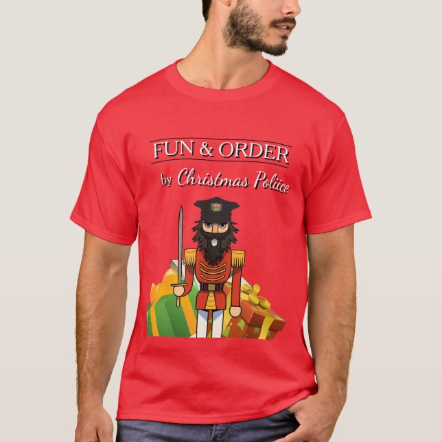 Fun & Order by Christmas Police – Holiday T-Shirt (Framsida)