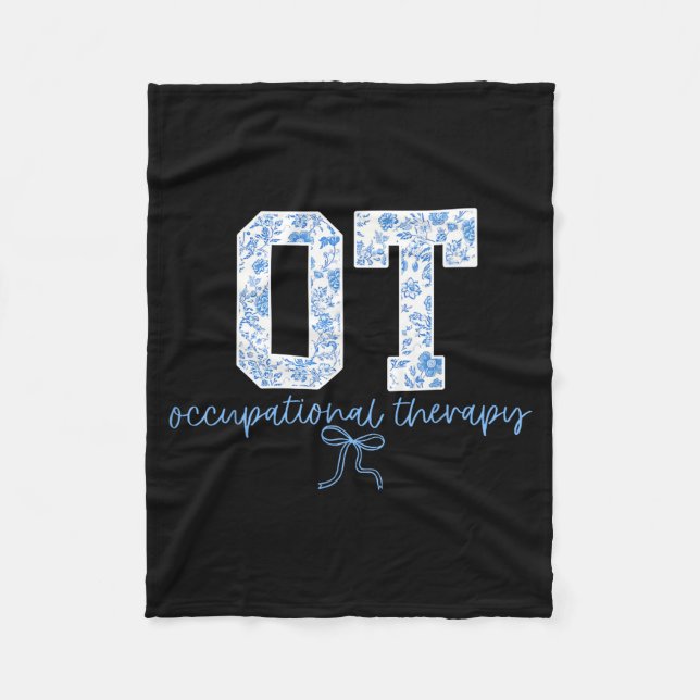 Fun Ot Occupational Therapy Blue Coquette Bow Ot T Fleecefilt (Framsidan)