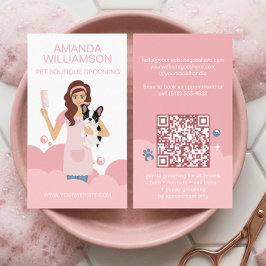 Fun Pampered Pet Dog Groomer Professional Stylist  Visitkort