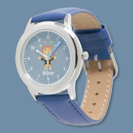 Fun personalized kid watch with juggler lion armbandsur