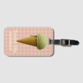Fun pink and green summer luggage tag bagagebricka