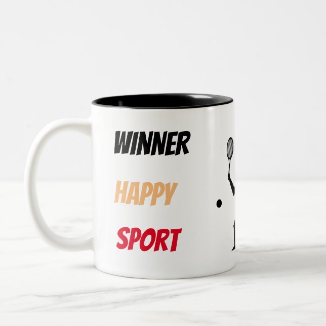 Fun player tennis  Två-Tonad mugg (Vänster)