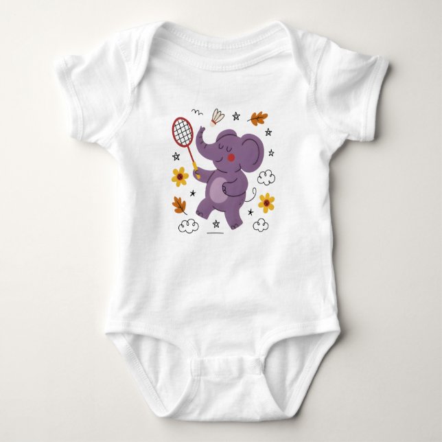 Fun playing baby elephant  t shirt (Framsida)