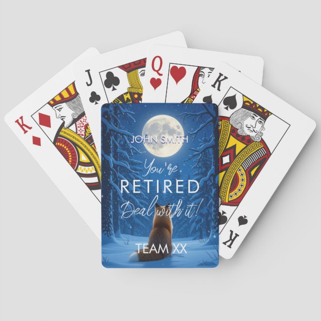Fun Retirement Playing Cards | Custom Personaliz Casinokort (Baksidan)