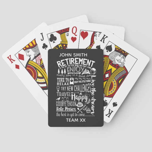 Fun Retirement Playing Cards | Custom Personaliz Casinokort (Baksidan)