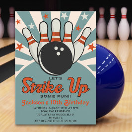 Fun Retro Bowling Party for Kids Inbjudningar