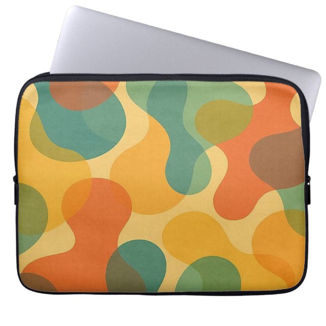 Fun Retro Classic Amorphous Shapes Art Pattern Laptop Fodral (Framsidan)