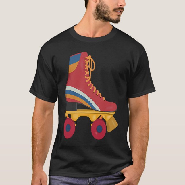 Fun Retro Roller Skating 70s 80s Derby Skate Party T Shirt (Framsida)